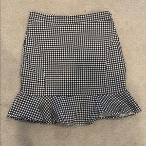 Black and white checkered skirt
